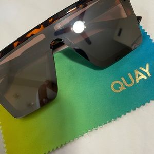 QUAY AUSTRALIA SUNGLASSES. WORN ONCE. Polarized Nightfall BROWN Tortoise Frame